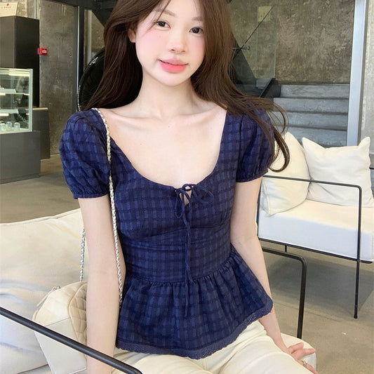 【Tops】スクエアネックキュートトップス T01760