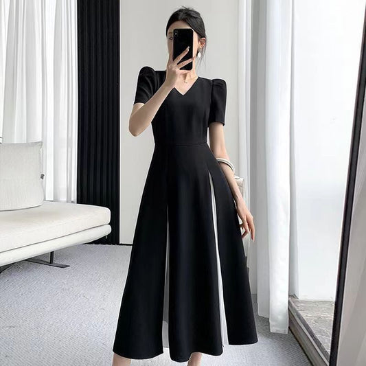 【Dress】配色Aラインワンピース　Z6816