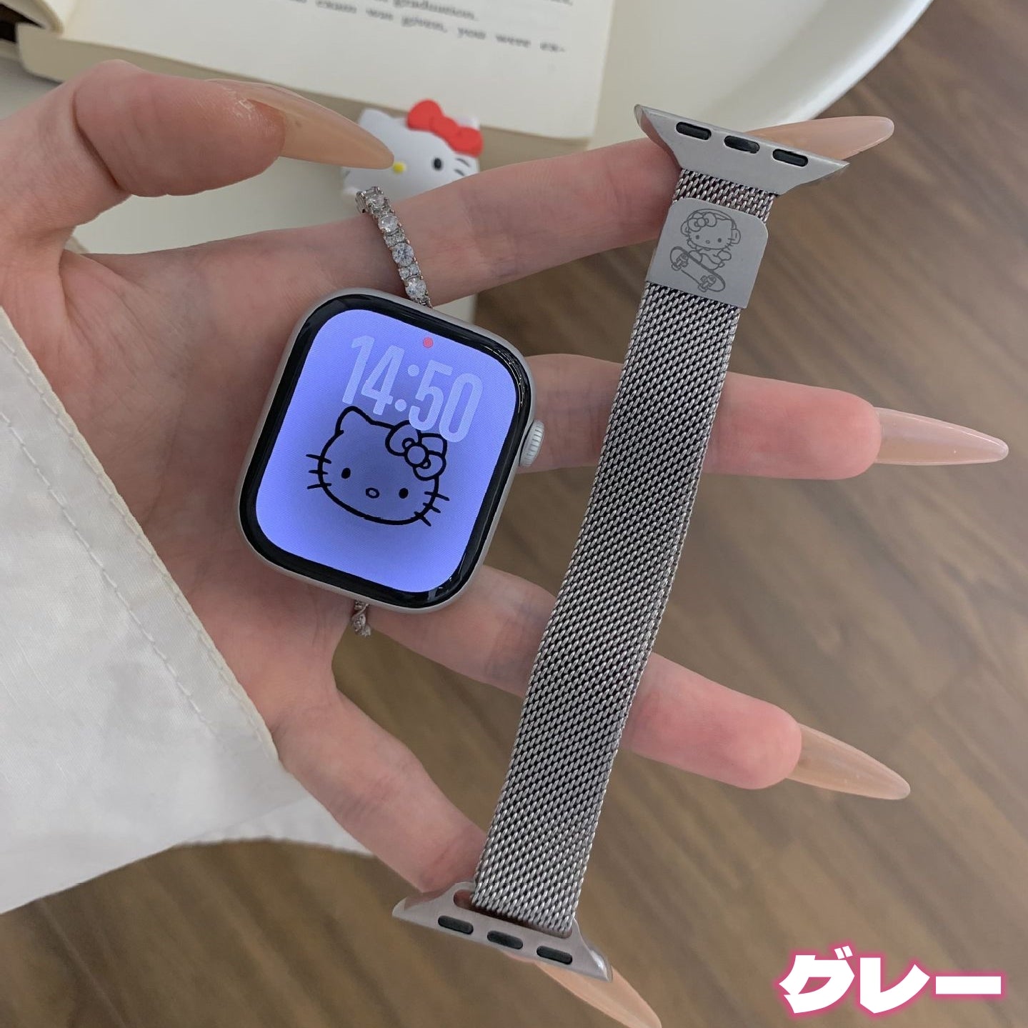 【雑貨】かわいいマグネット式メタルバンド T01778