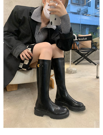 【Shoes】3色展開ロングブーツ　W13842