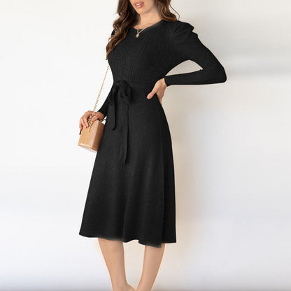 【Dress】新入荷～3色知性ニットワンピース　W9436
