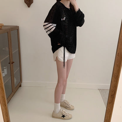 【Tops】透け感Ｔシャツ　W14322