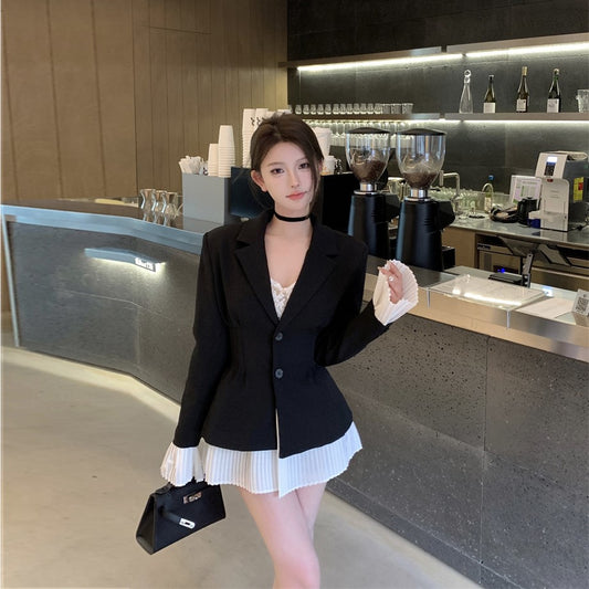 【Dress】配色スーツワンピース　Z7485