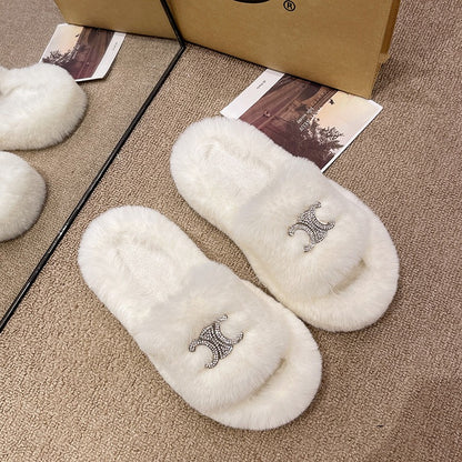 【Shoes】3色ファースリッパ    W13363