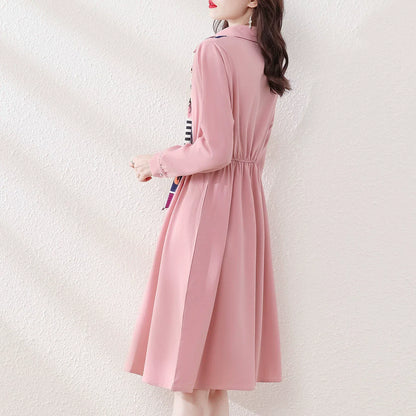 【Dress】切り替えデザインシャツワンピース　W8695