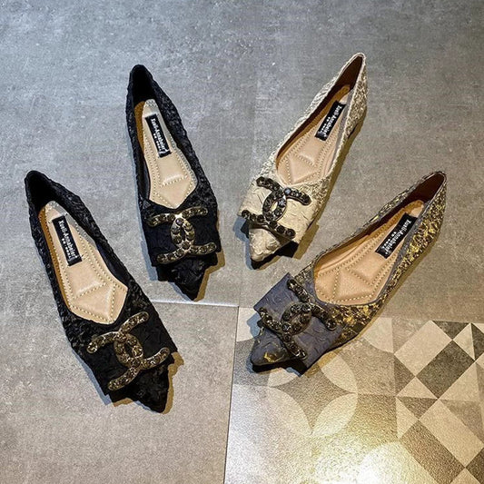 【Shoes】3色フラットシューズ　Ｗ10045