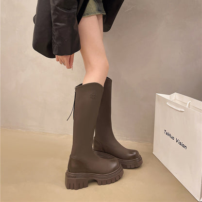 【Shoes】秋冬厚手ロングブーツ 　W14689