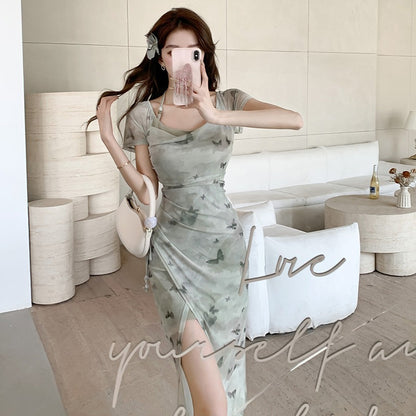 【Dress】プリントホルターネックワンピース　Ｗ11962