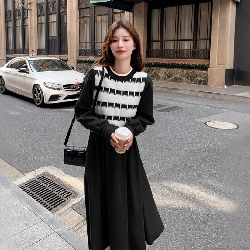 【Dress】ニット切替ワンピース　Z8293