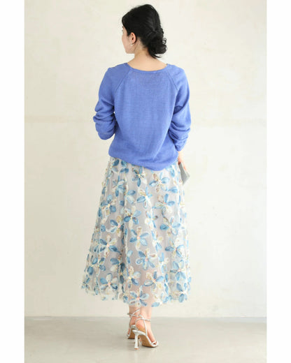 【Bottoms】展開花柄スカート T01678