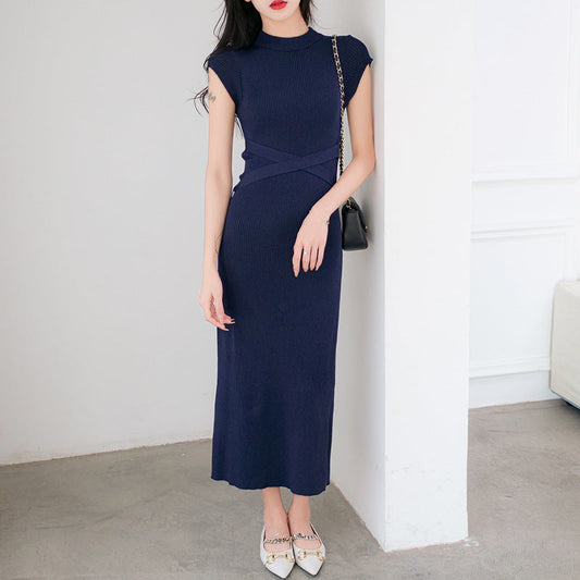 【Dress】定番シンプル~ノースリーブタイトニットワンピース   W7806