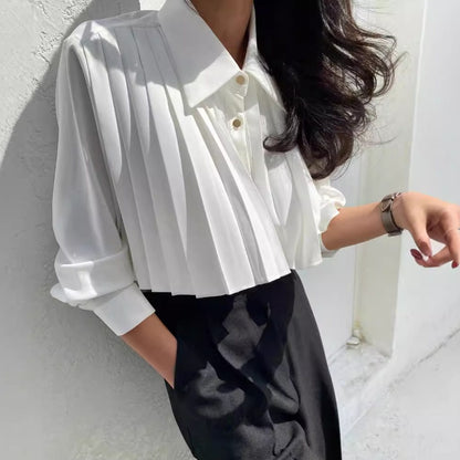【Tops】プリーツシャツ   W13914