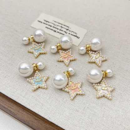 【雑貨】★パール縁どりスターピアス T01811