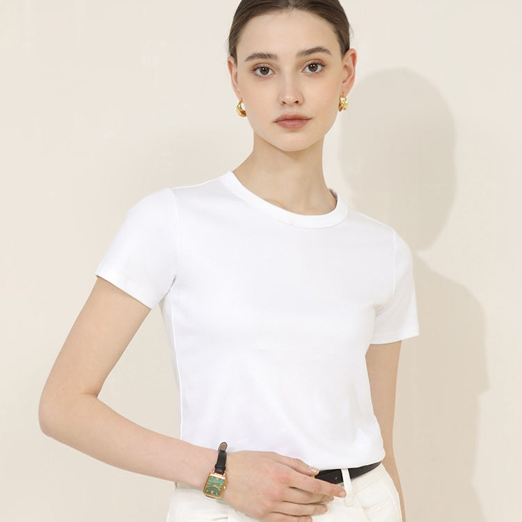 【Tops】無地ラウンドネックTシャツ T01656