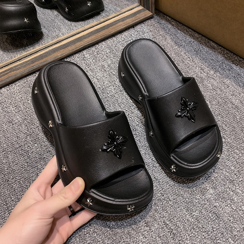 【Shoes】カジュアル厚底スリッパ　W12376