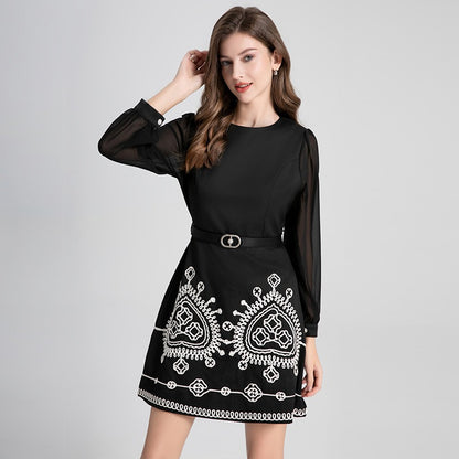 【Dress】チュール切替ワンピース   W14445