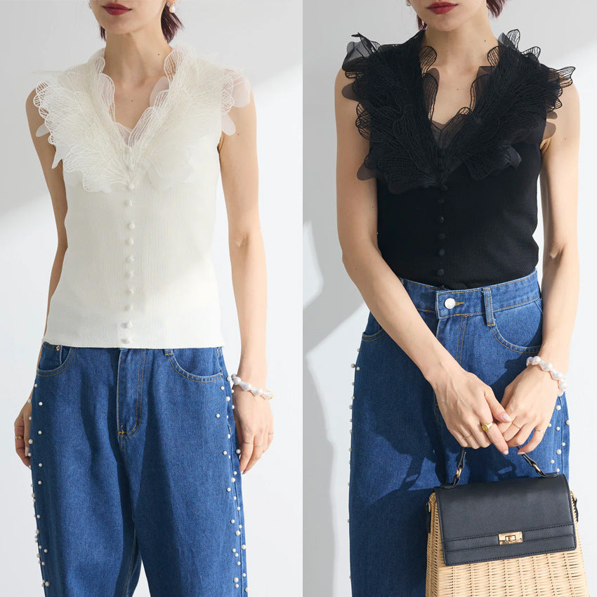 【Tops】Vネックニットトップス T01685