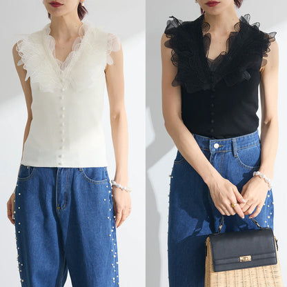 【Tops】Vネックニットトップス T01685