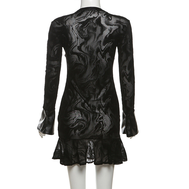 Dress】レトロ花柄ワンピース T01217