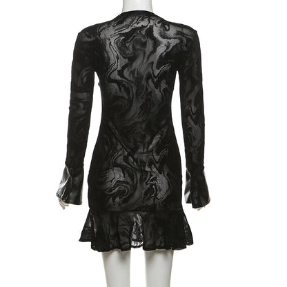 Dress】レトロ花柄ワンピース T01217