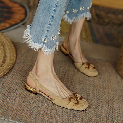 【Shoes】2色展開～高級感フラットシューズ     W12472