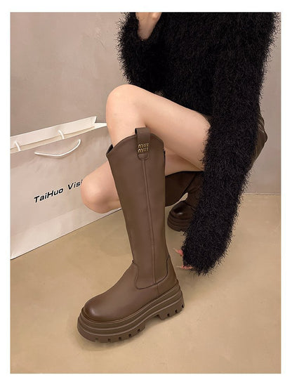 【Shoes】厚底ロングブーツ　　Ｗ14690