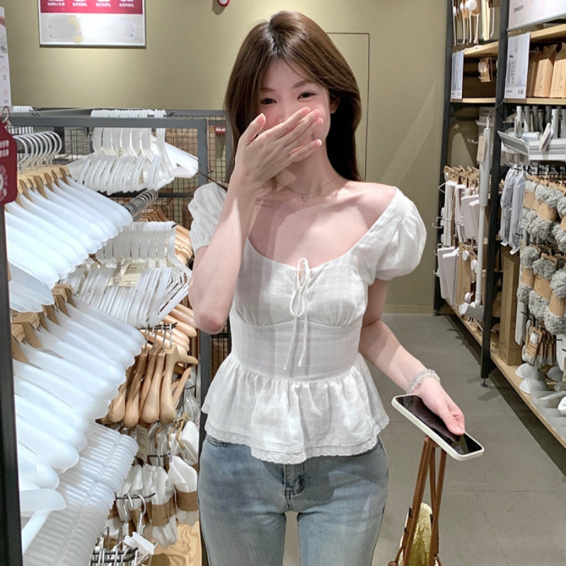 【Tops】スクエアネックキュートトップス T01760