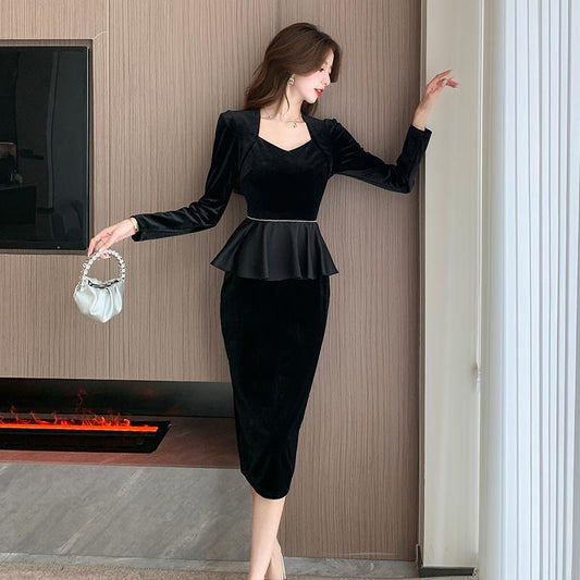【Dress】ベルベットワンピース　Z7884