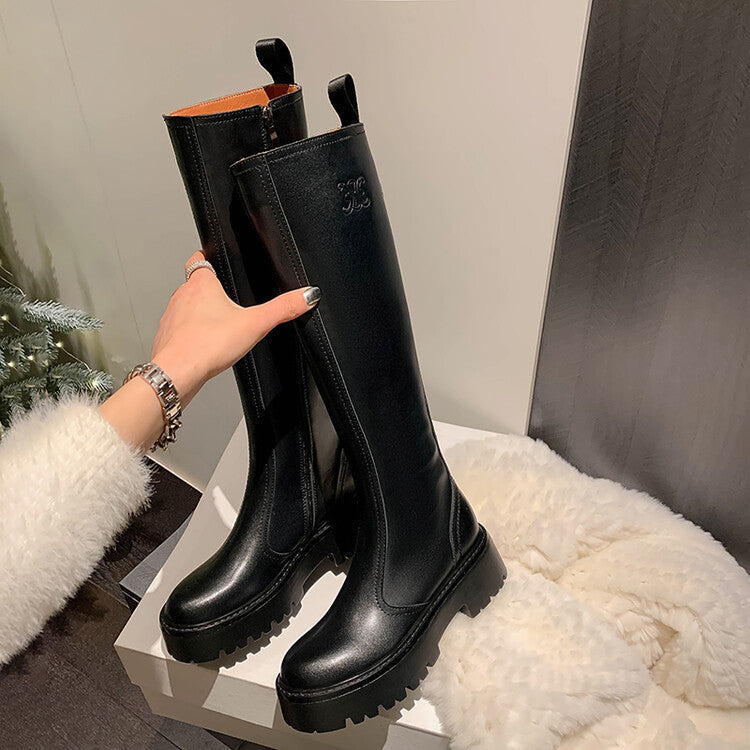 【Shoes】厚底ハイブーツ2色　Z8370