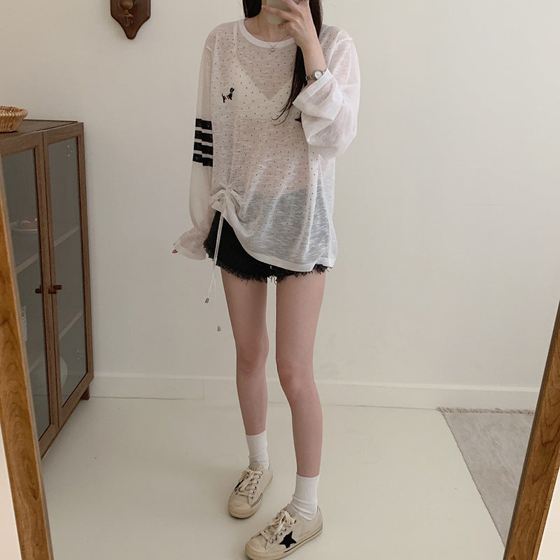 【Tops】透け感Ｔシャツ　W14322