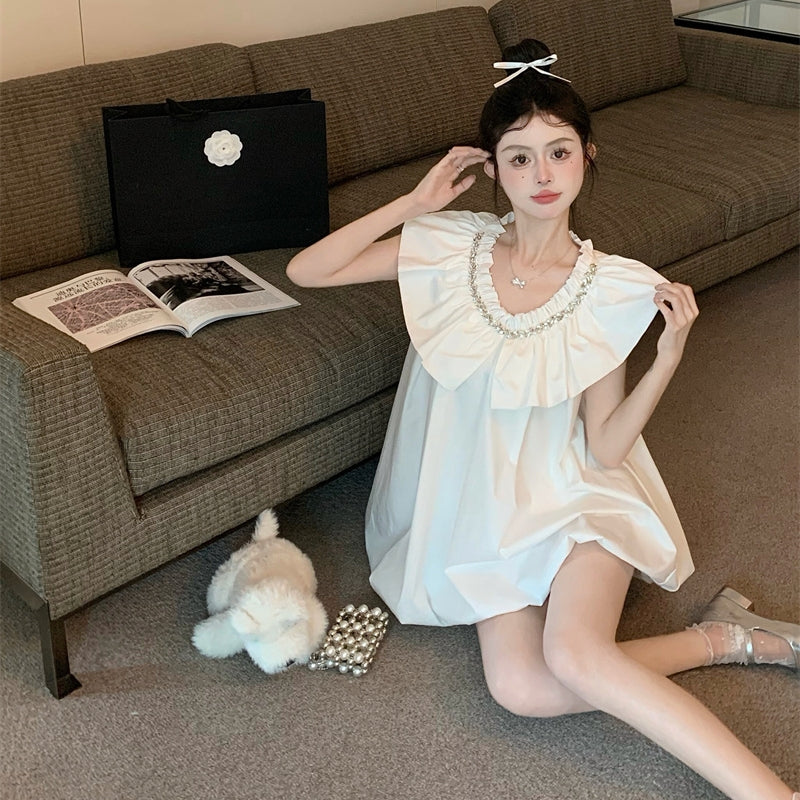 【Dress】フリルVネックドレス T01459
