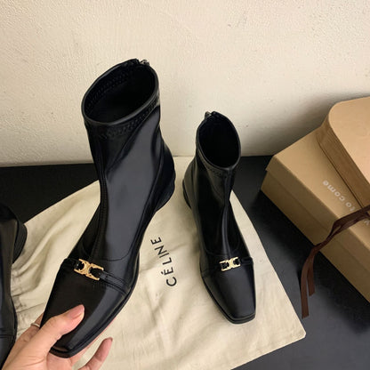 【Shoes】2色展開歩くやすいブーツ    W13836