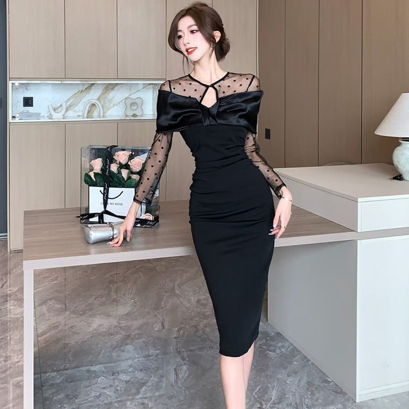 【Dress】チュール切替ワンピース　Z7838