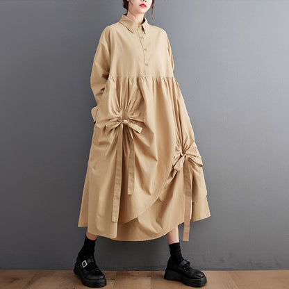 【Dress】体型カバーシャツワンピース　Z8005