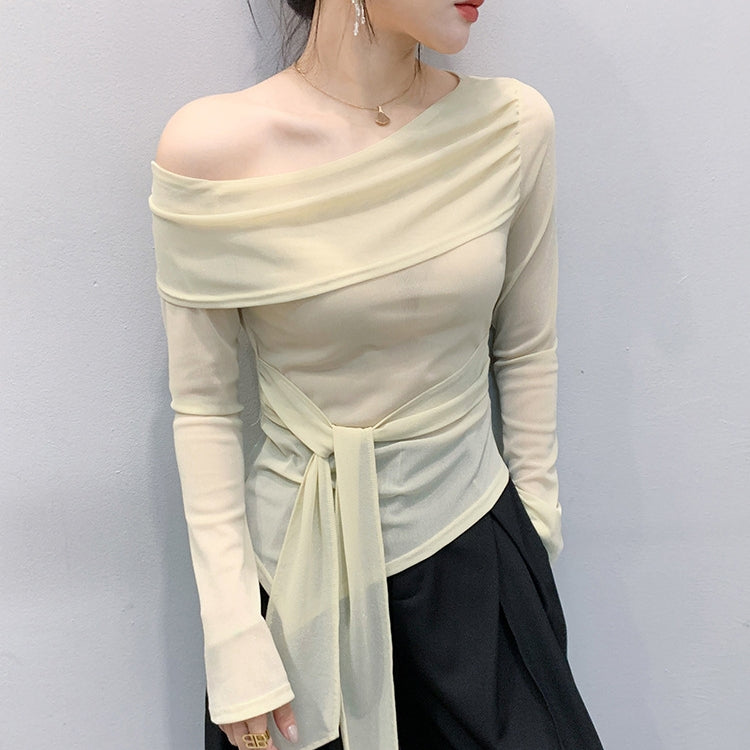 【Tops】オフショルダーTシャツ T01666