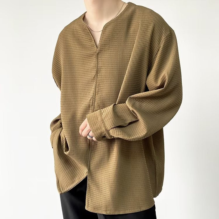 【Mens】2色展開サイズ感シャツ　Z7258