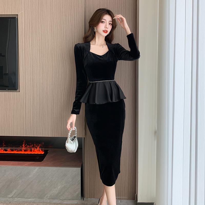【Dress】ベルベットワンピース　Z7884