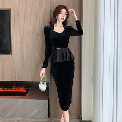 【Dress】ベルベットワンピース　Z7884