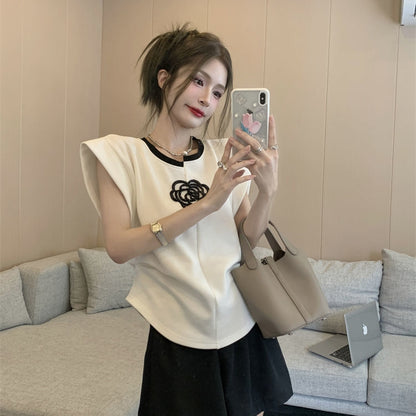 【Tops】不規則ネックラインTシャツ T01461