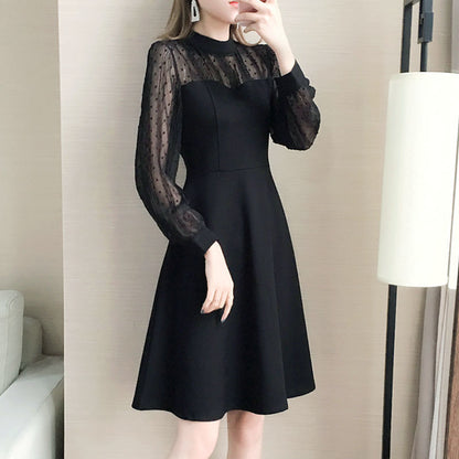 【Dress】レース切替ワンピース　Z8002