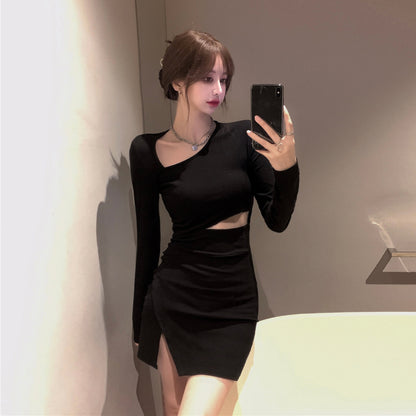 【Dress】春秋透かし彫りワンピース　Ｗ14675