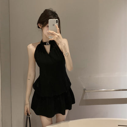 【Dress】ホルターネックバックレスドレス T01394