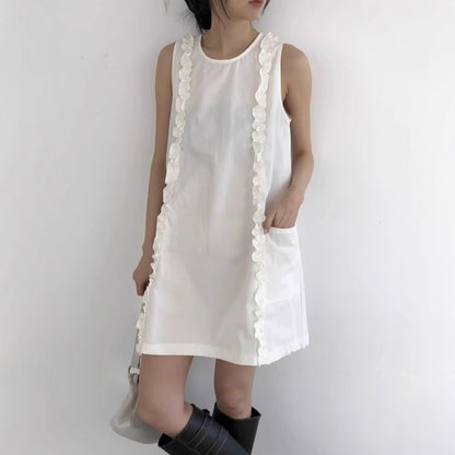 【Dress】パッチワークフリルベストドレス T01687