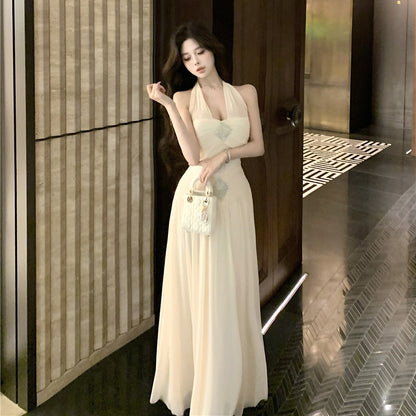 【Dress】セクシーバックレスプリーツウエストドレス T01412