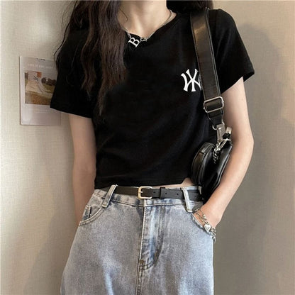 【Tops】ミニ丈Ｔシャツ    W12648