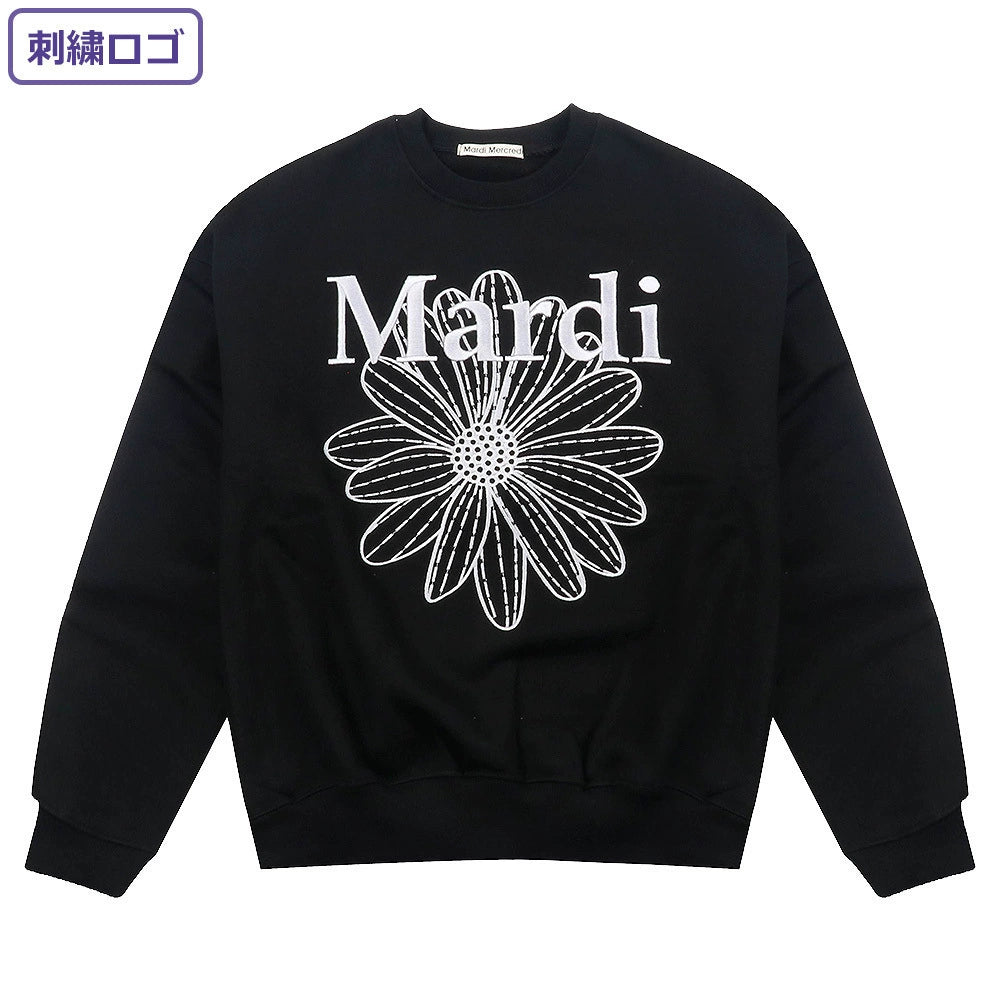 【Tops】デイジー刺繍プリントスウェットシャツT01520