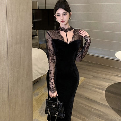 Dress】セクシーレースワンピース T01230