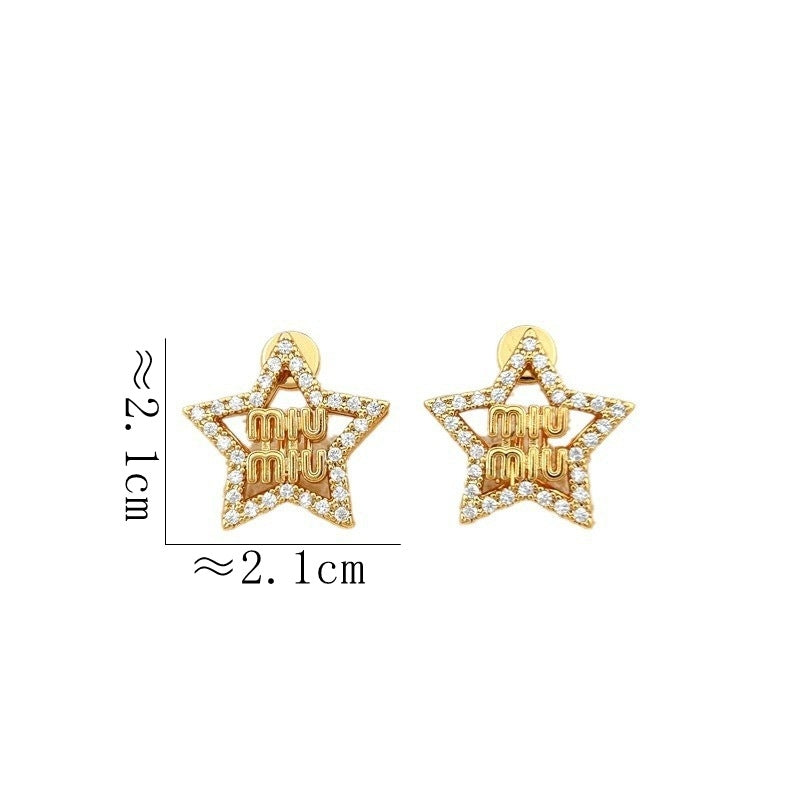 【雑貨】二層スターイヤリング T01565