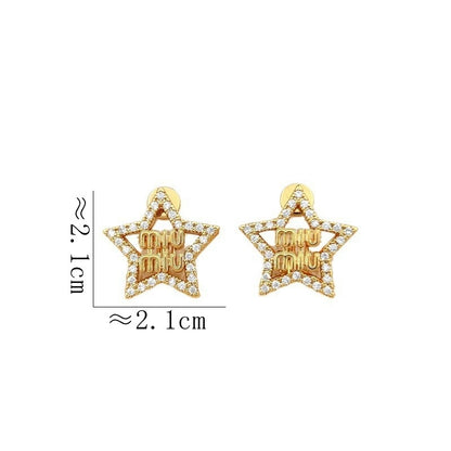 【雑貨】二層スターイヤリング T01565