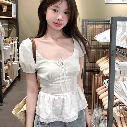 【Tops】スクエアネックキュートトップス T01760